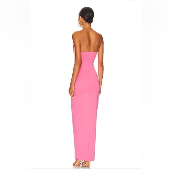 Superdown Ryleigh strapless maxi dress hot pink maxi gown stretch Revolve - Picture 3 of 10